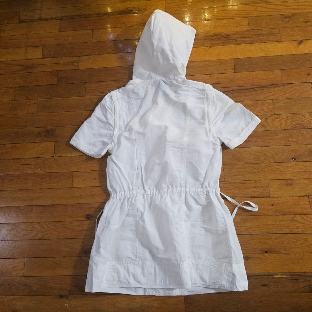 Adam Lippes White Hooded Jacket Short Sleeve Small - Picture 6 of 7
